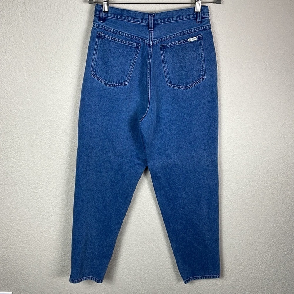 Vintage Bill Blass High Rise Pleat Front Mom Jeans Blue Rigid Denim - Picture 5 of 11